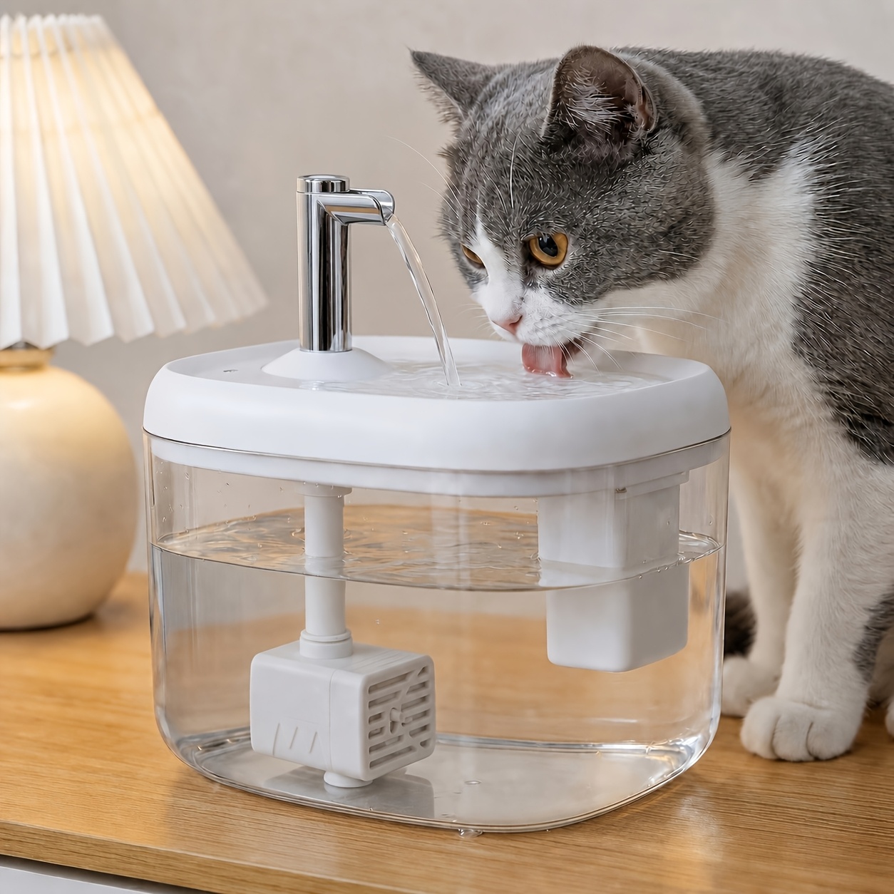 TEMU .5l Large Capacity Automatic Pet Water Fountain, In 3 Colors. Suitable For Cats, Dogs, And Other Pets. Usb-powered, No Batteries Required.