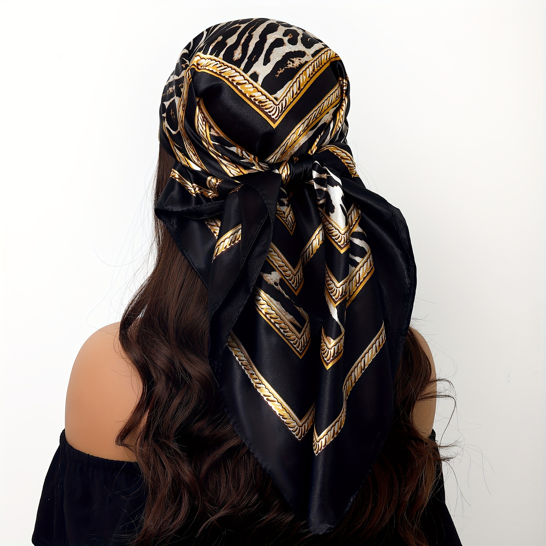 Foulard Noir Foulard Fin Foulard Satin Soie Noir