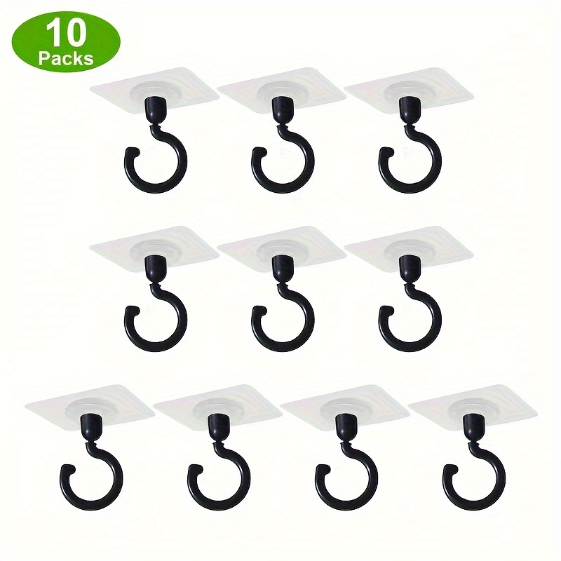 TEMU 10pcs 360- Rotatable -adhesive Ceiling Hooks, For Hanging Plant Lanterns, Wind Chimes Hanger Hooks