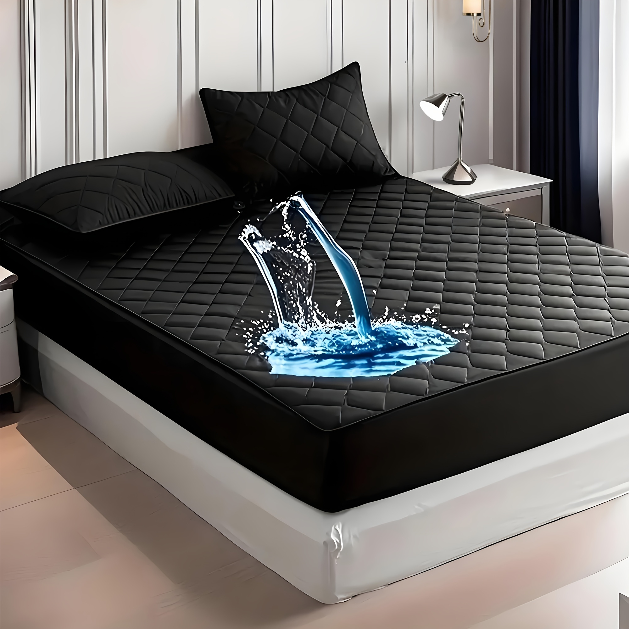 TEMU Queen Size Waterproof Mattress Protector (no Pillow Accessories), Quilted Waterproof Mattress Protector, Mattress Pad, Waterproof Mattress Cover