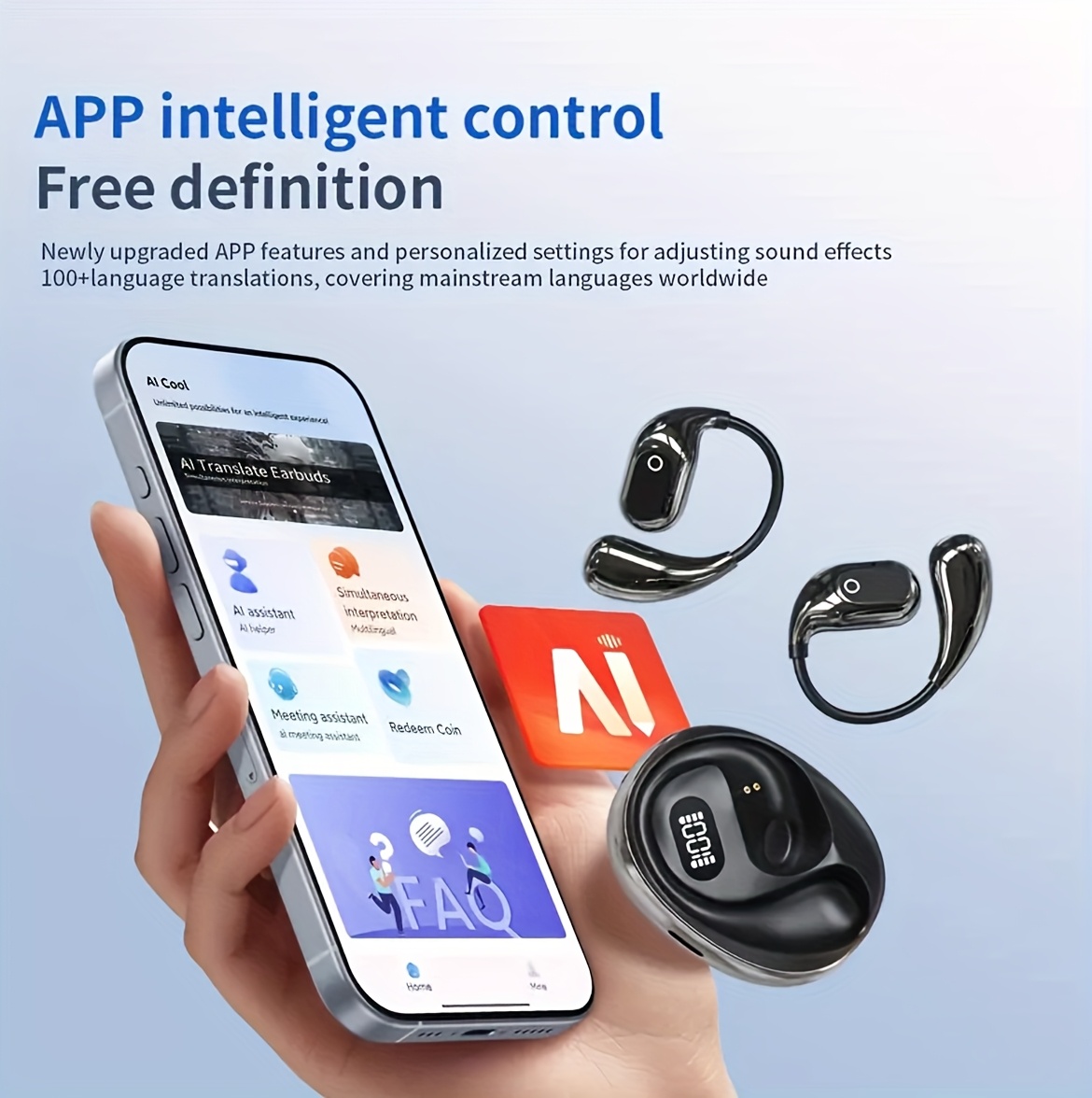 2025 New AI Real-Time Translation Wireless Earbuds, Supports 144 Languages, LED Battery Display, Ultra-Lightweight, Long Standby, Touch Control, Auto Pairing, Noise Cancelling, Hi-Fi Audio, Compatible with Various Smartphones and Tablets, Suitable 11 2025 New AI Real-Time Translation Wireless Earbuds, Supports 144 Languages, LED Battery Display, Ultra-Lightweight, Long Standby, Touch Control, Auto Pairing, Noise Cancelling, Hi-Fi Audio, Compatible with Various Smartphones and Tablets, Suitable