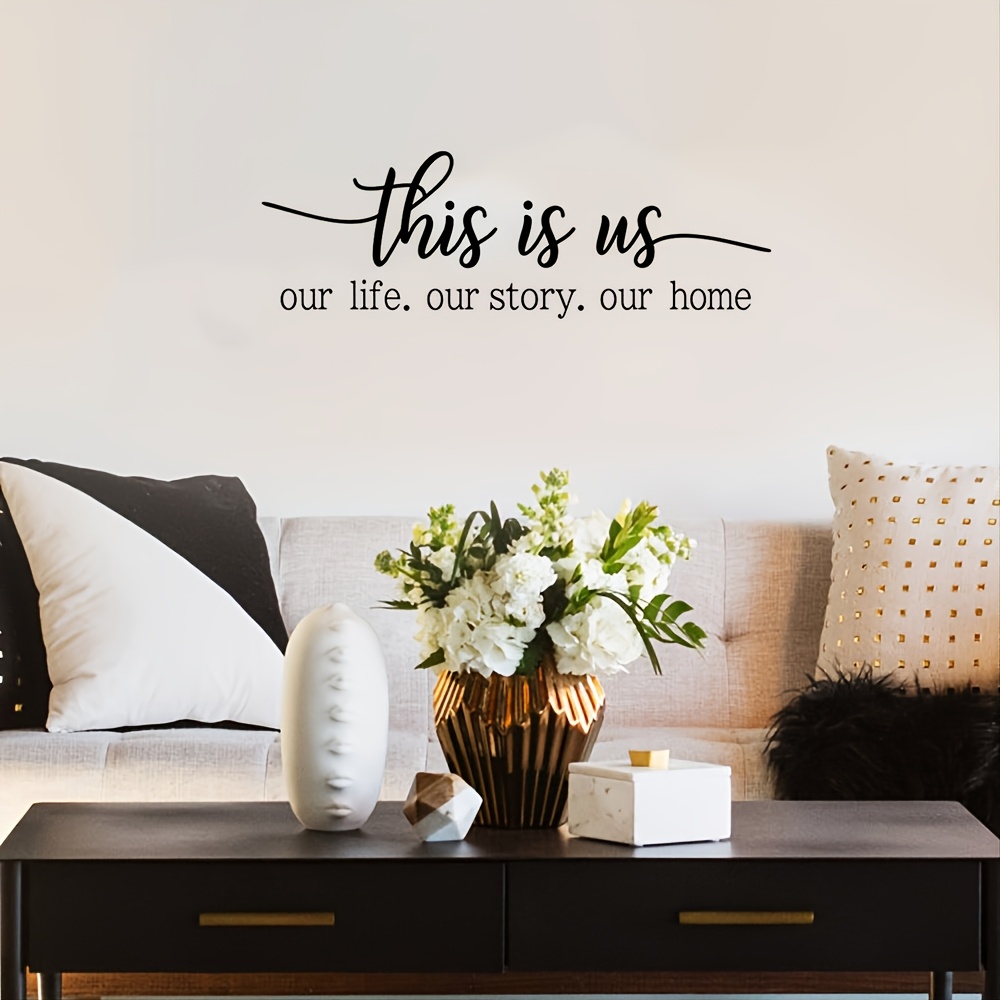 Image of 1pc Family Theme Decorative Sticker. : Us, , , . Artistic Sticker For Bedroom, Living Room, And Porch. Removable