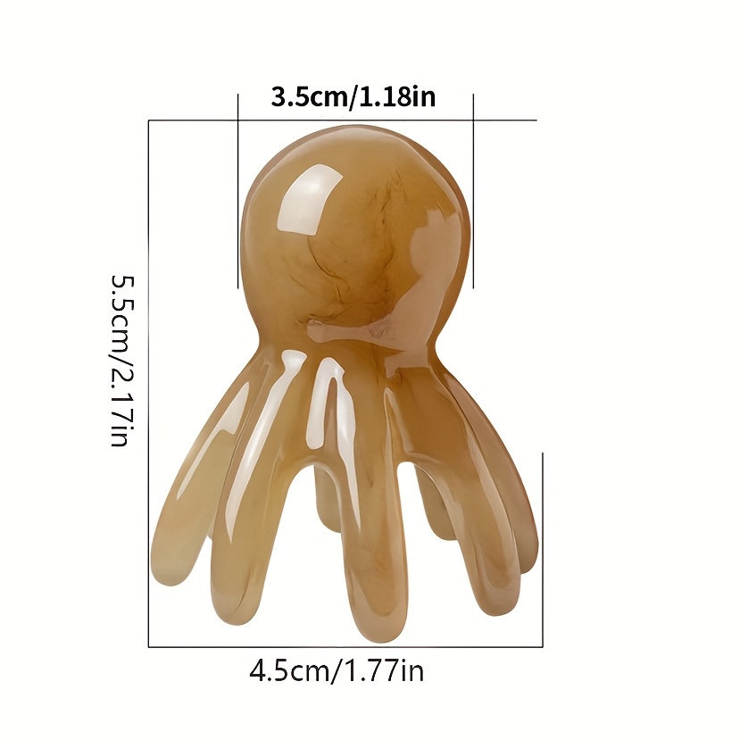 Transparent Plastic Octopus Head Massage Comb, 1pc/3pcs/6pcs