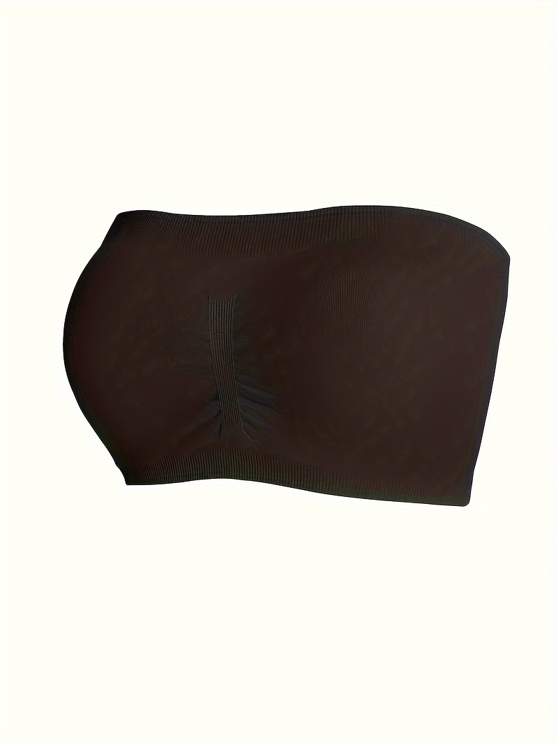 2pcs Strapless Seamless Breathable Solid Color Comfortable Versatile Simple Sexy Plus Size Women's Anti-Slip Ruched Bra Top Wardrobe Essential Set