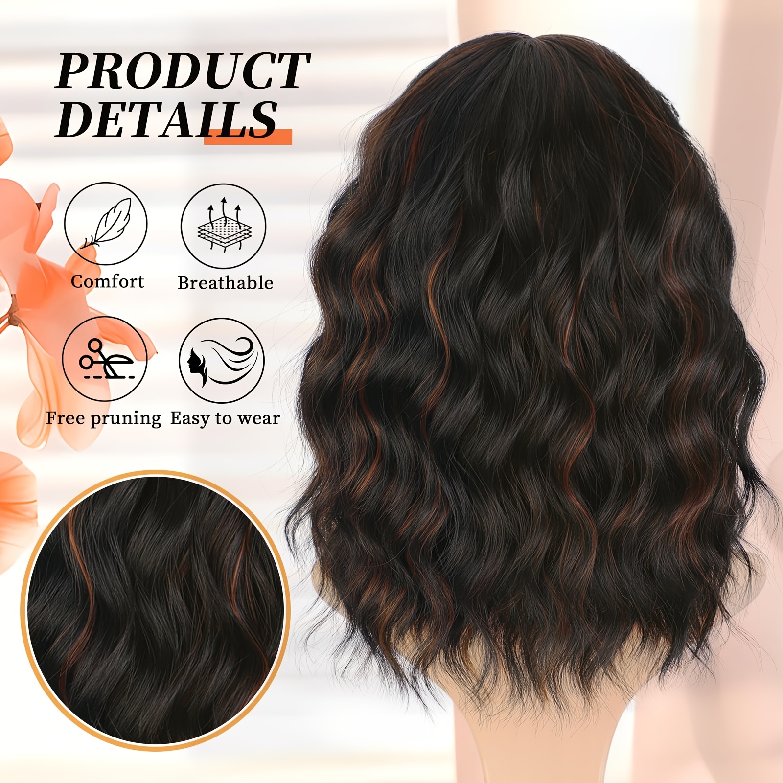 curly wave wigs women featuring a shoulder length bob in a  display picture 1
