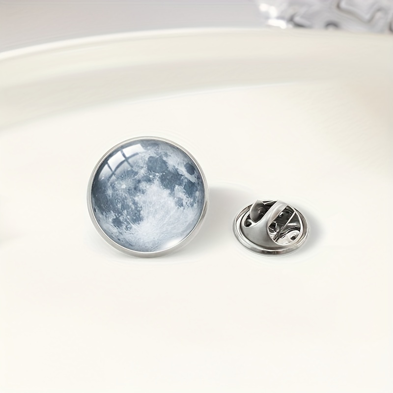 TEMU 1pc/ 2pcs Fashion Earth Pattern Lapel Pin Badge Jewelry Additions For Men