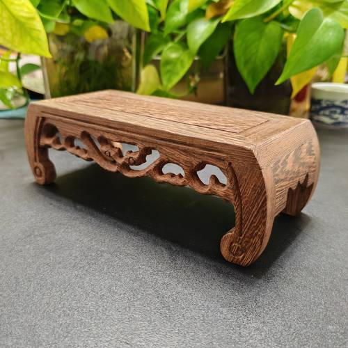 chinese style solid wood storage shelf exquisite base for small wooden display racks