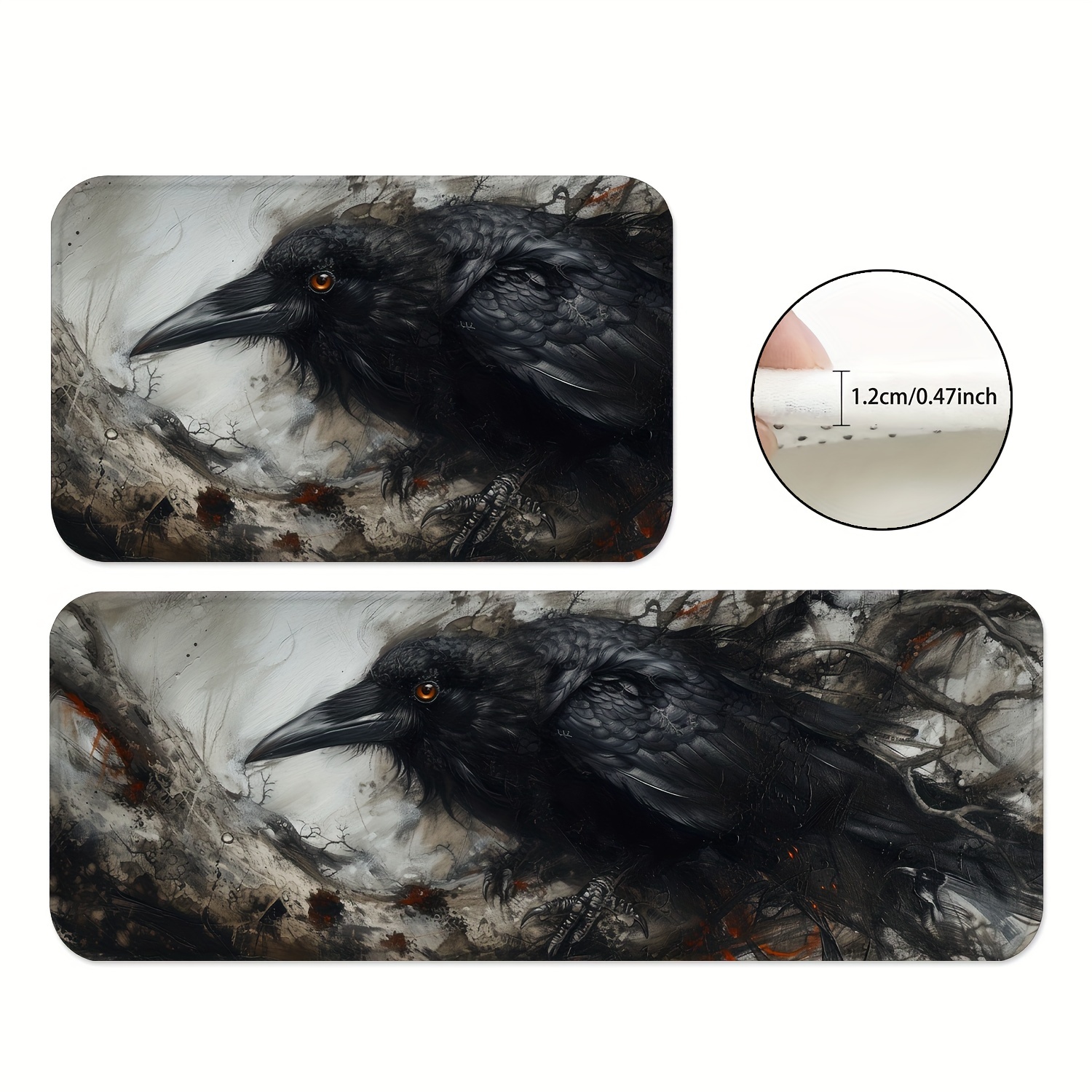 

1/2pcs, Black Raven Mats, Non-slip Backing Rugs, Water Absorbent Carpet For Playroom, Classroom, Bathroom, Dining Table, Kitchen, Area Rug, Home Decor, Room Decor, Spring Decor, Gift