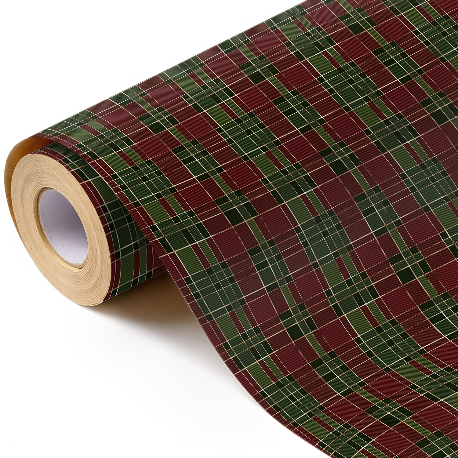 TEMU Un rotolo di carta da regalo a , carta retr簷 a e verde per confezioni regalo, qualit� e spessa, adatta per regali di festa, artigianato fai da