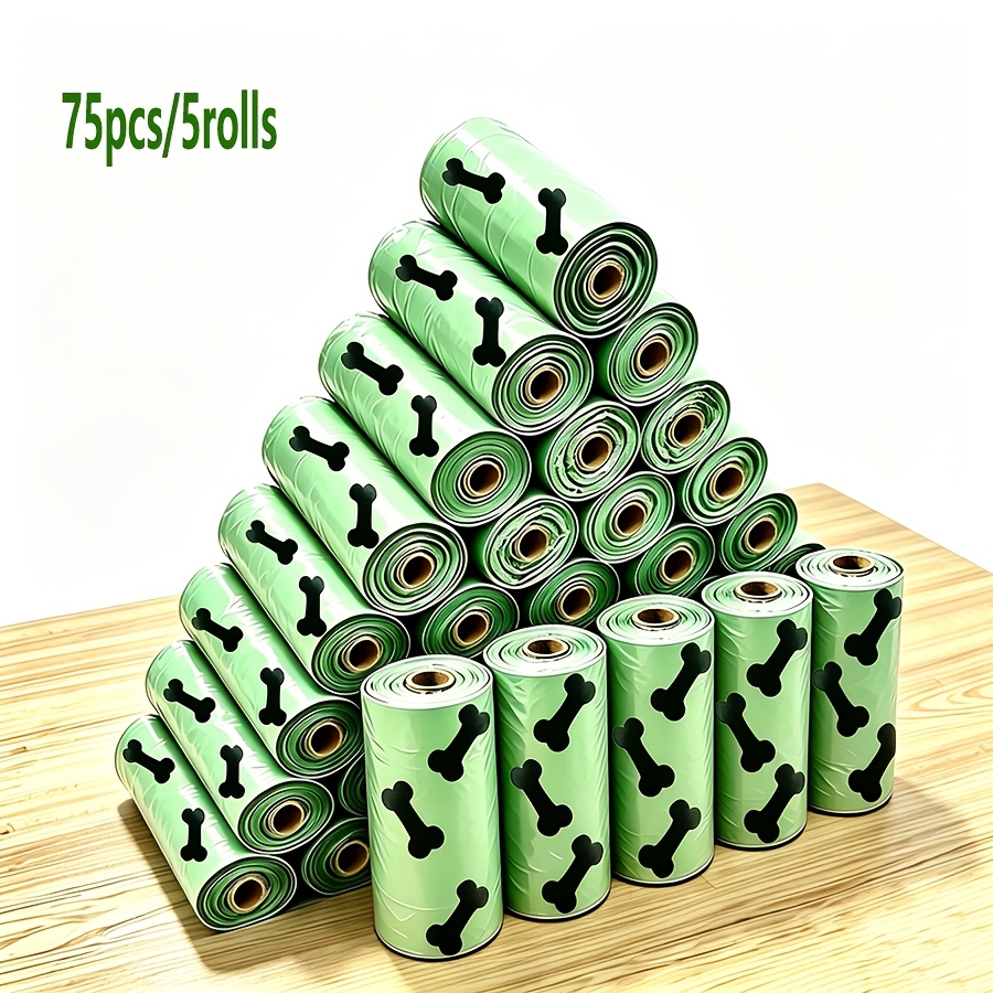 TEMU Pet Poop Bags, Pet Waste Bags, Cat And Dog Poop Bags, Bone-print Design, Dog Poop Bags, Durable, Leak-proof, Odor-proof, Thickened, Pet Cleaning