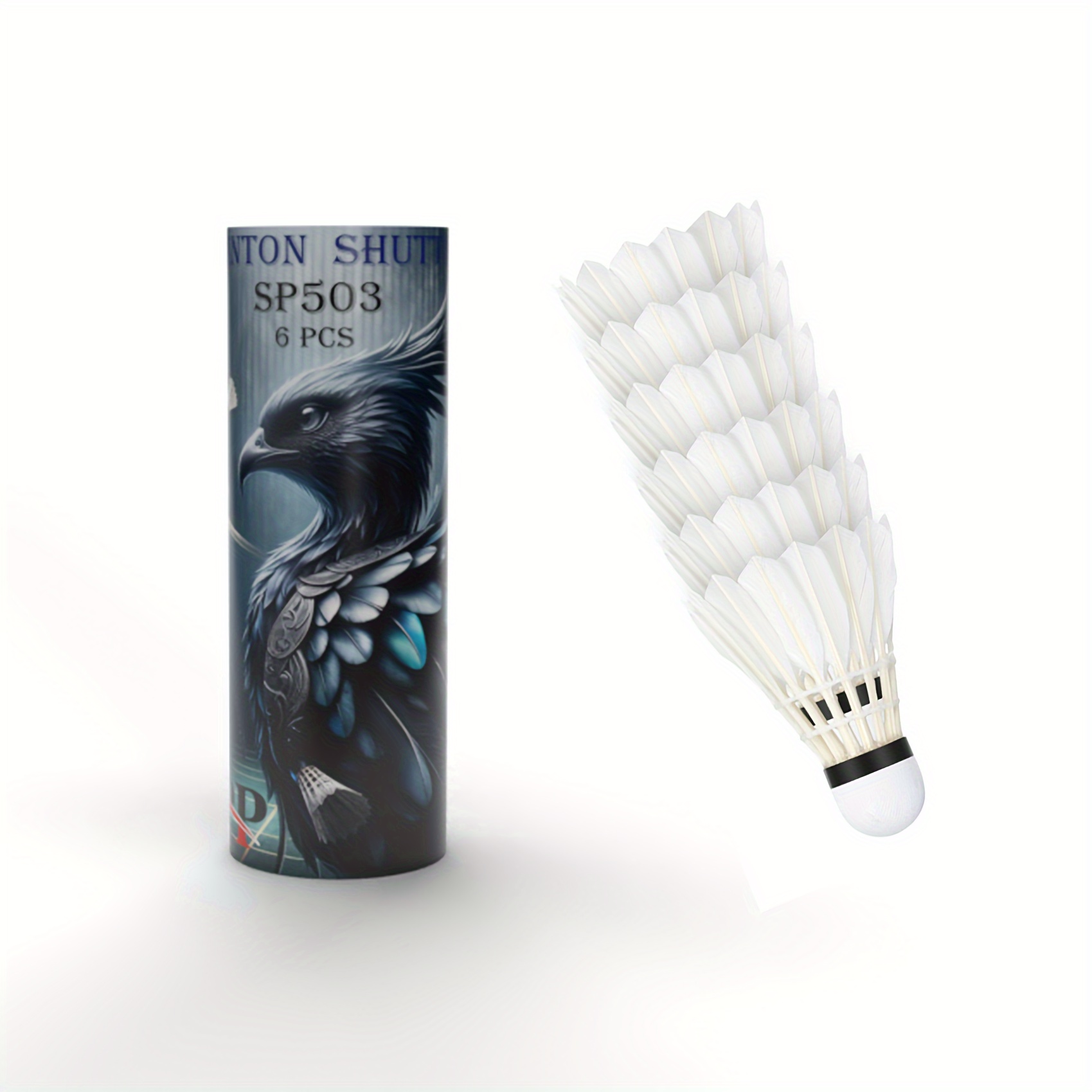 

Spphoneix 6-piece Premium Goose Feather Badminton Shuttlecocks - Durable & High-performance