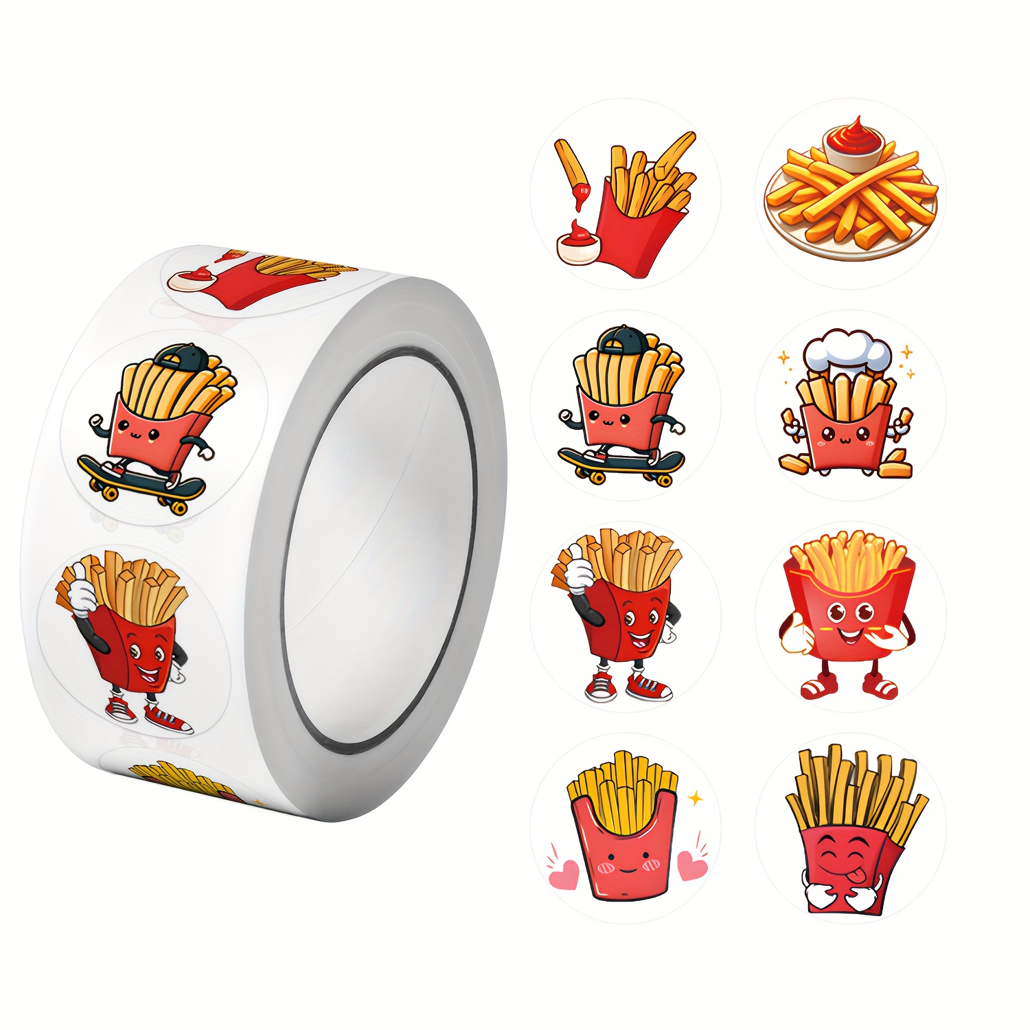 Image of 1 Roll 500 Stickers Taste Exquisite Decorative Label Stickers, 8 Patterns, 2.5cm/1.0inch Gift Decoration, Art Sticker Labels, Suitable For Packaging Gift Sealing Stickers, Holiday Gift Decoration