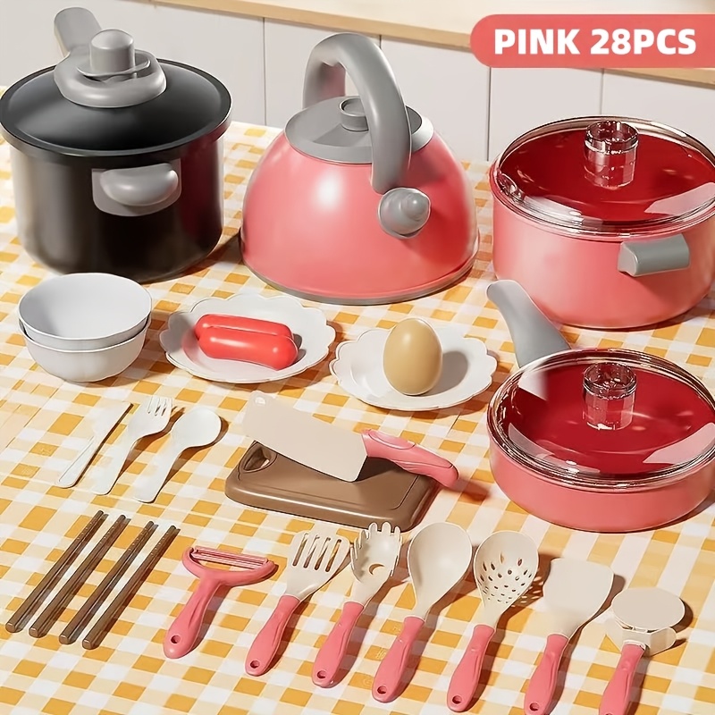 28pcs Toy Kitchen Set for Pretend Cooking