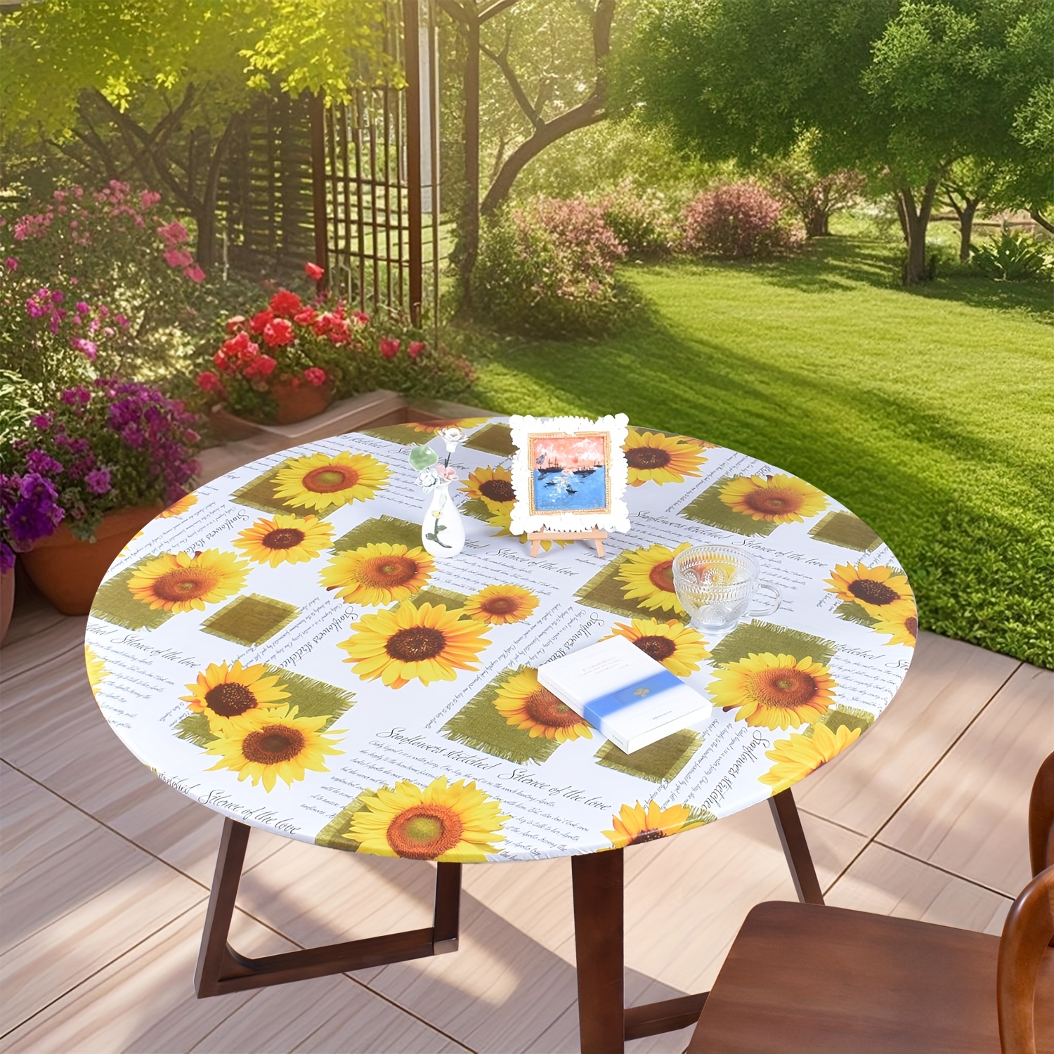 SquarePie Outdoor Tablecloth Rectangle with Umbrella Hole