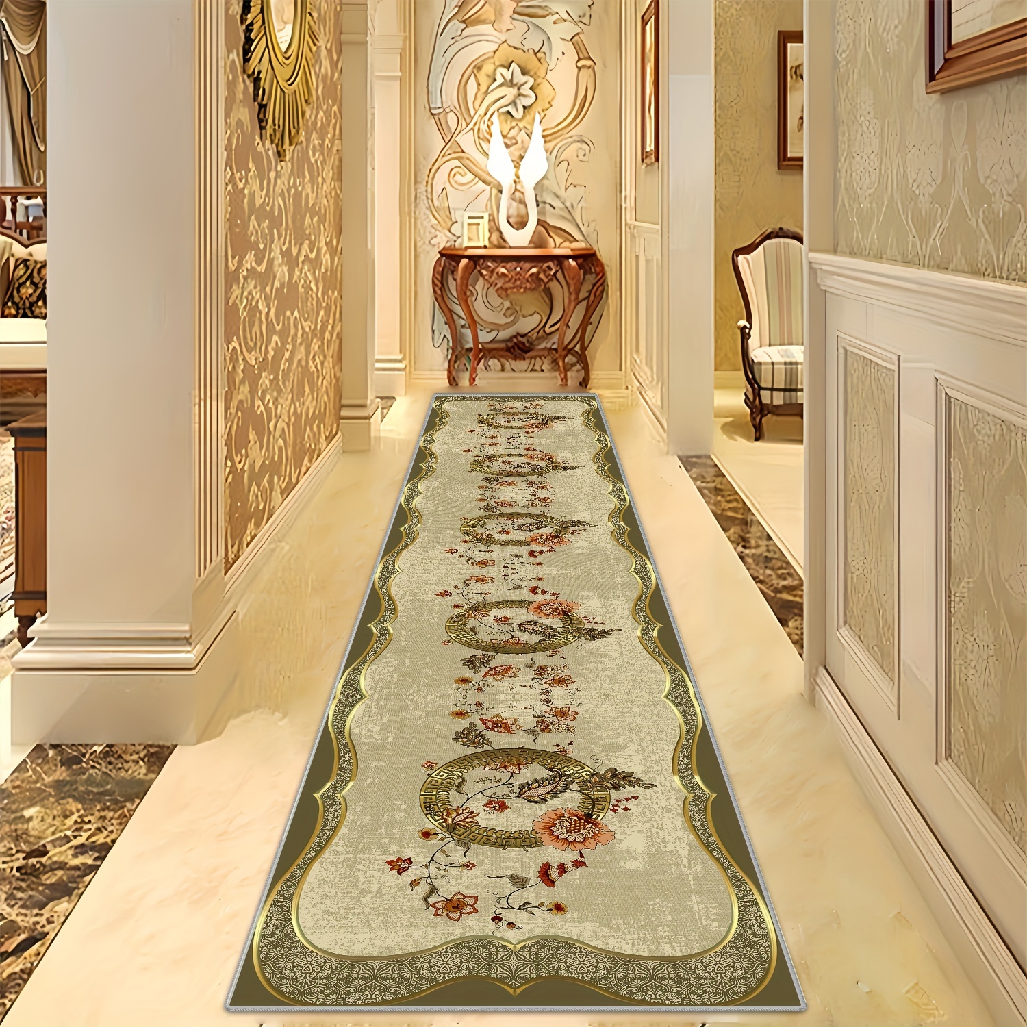 

1pc Luxury Modern Hallway Runner - Anti-stain, Waterproof, Lightweight, Easy Care Polyester Area Rug For Bedroom, Foyer, And Indoor Use - 1.8m Length