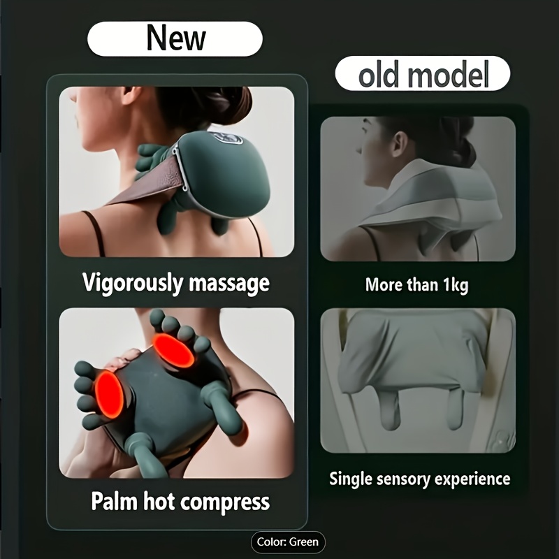 USB Rechargeable Deep Tissue Massager, 8-Claw - Portable Finger for Neck, Back, Shoulders, And Legs - Perfect Gift for Men And Women, Waist, Trapezius Massager Wireless Portable Hot Compress Neck And Shoulder Massager, 5D Kneading Full Body
