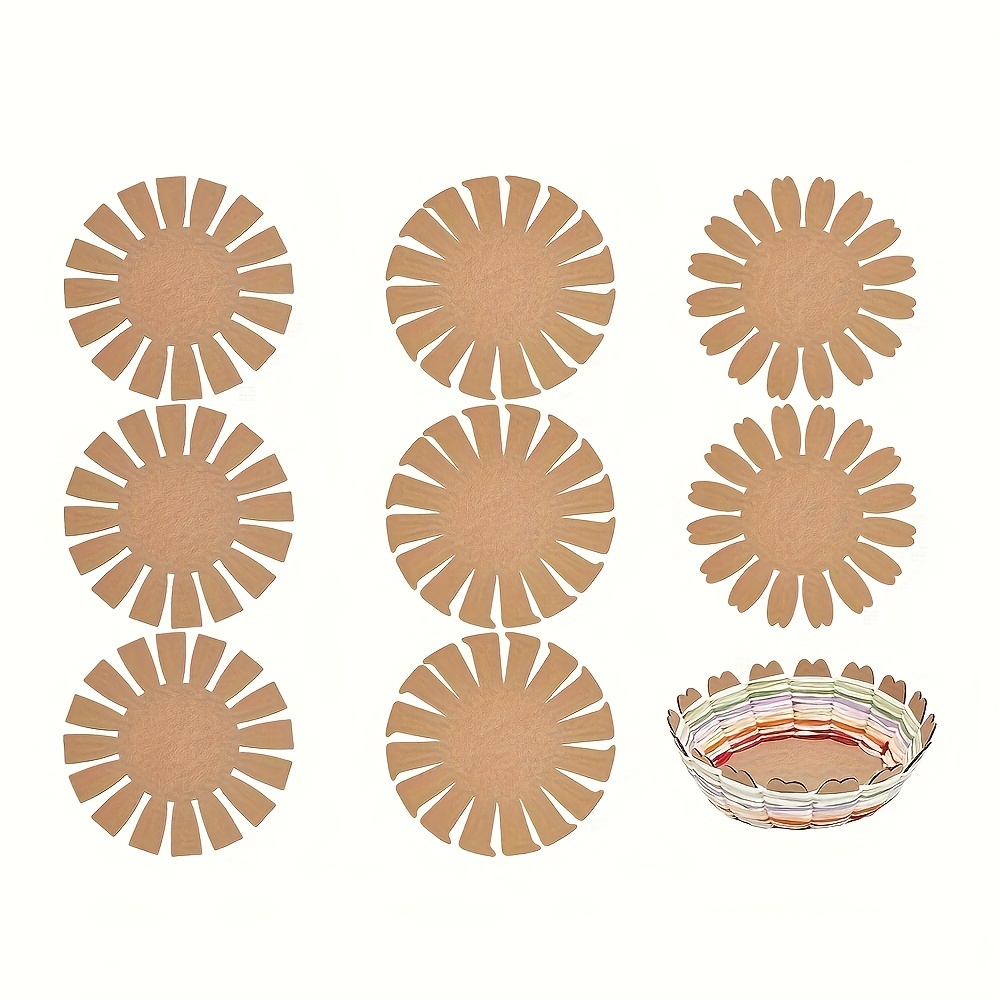 

9pcs Cardboard Paper Weaving Basket Set For Diy Knitting Crafts, Handicraft Arts Projects And Festive Decorations