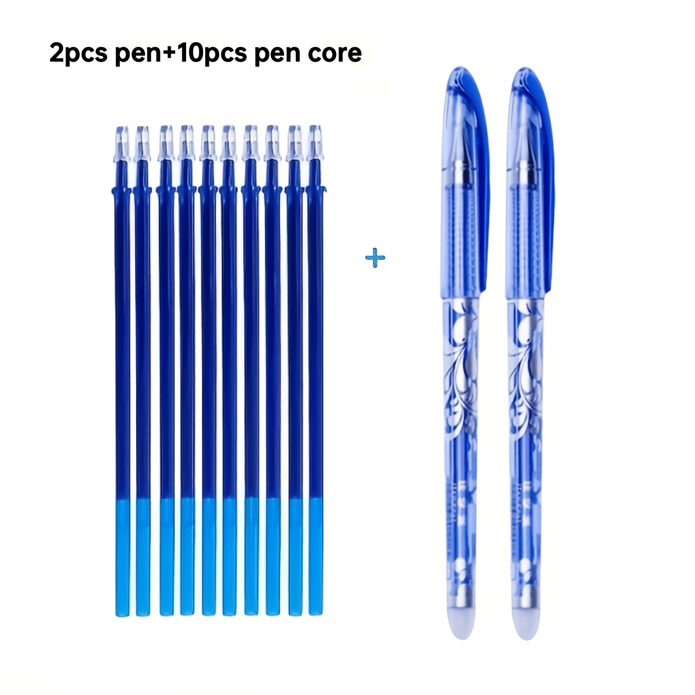 E-shop 12-teiliges Set blaue radierbare Gelstifte, 0,5 mm schnelltrocknend mit glattem weichgriffigem Design, ideal zum Notizen machen Schreiben.