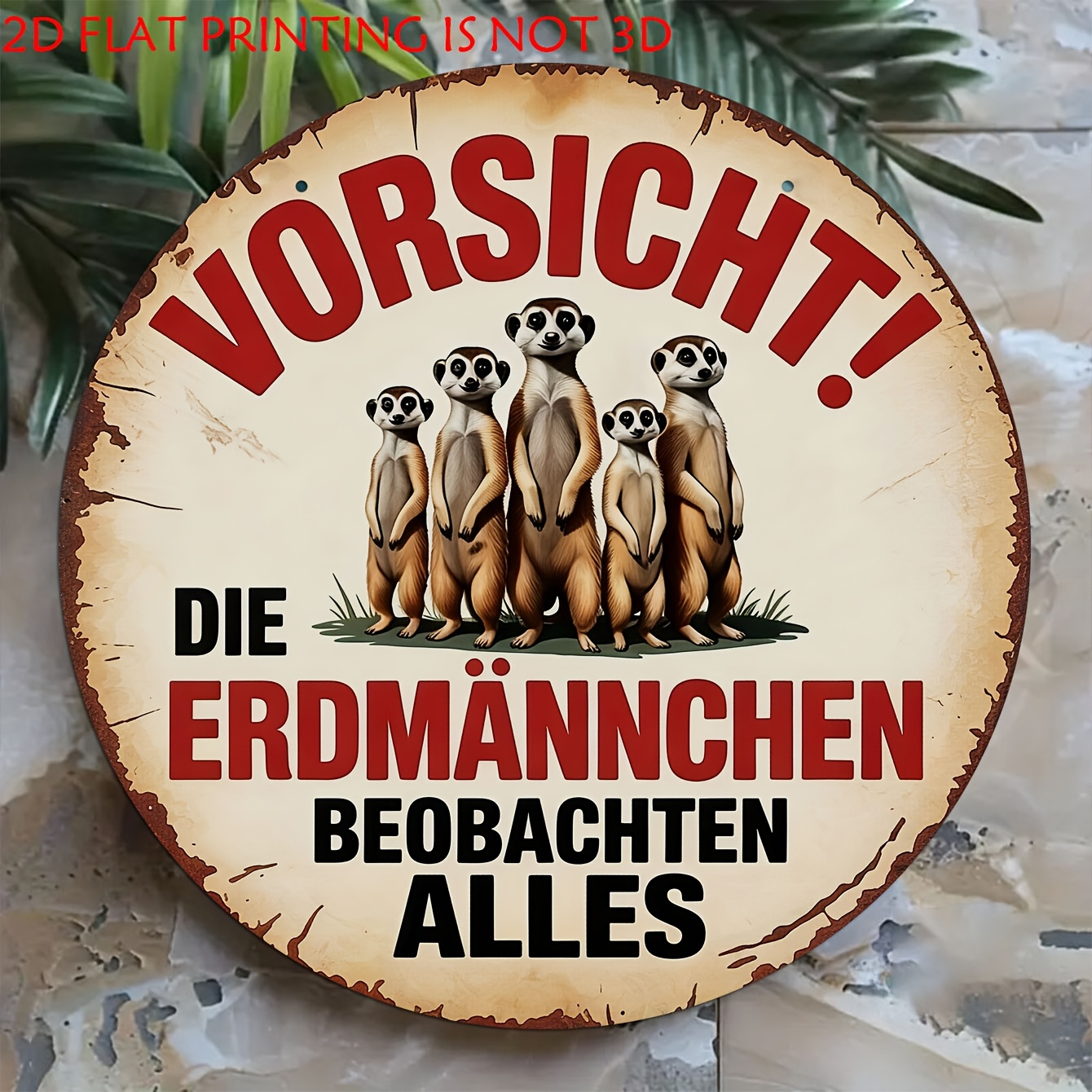 Image of 2d Flat, 1pc Wooden Decorative Sign & Plaque, Warning Sign With German Text & "vorsicht!" Wall Art, Suitable For Room, Kitchen, Living Room, Indoor & Outdoor Decor, Lover Gift For Home Garden, 2d Flat