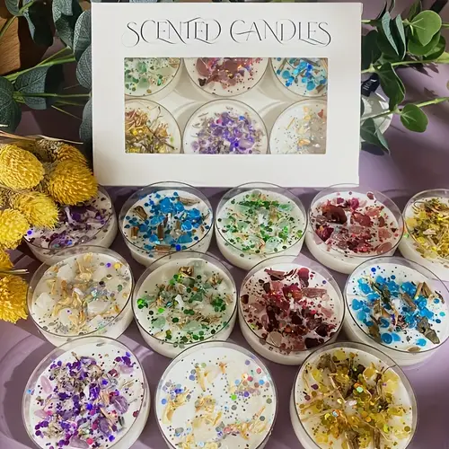 luxury scented candle gift set 6pcs aromatherapy candles with and botanical decorations hand soy wax for relaxation home decor meditation and perfect gift for women valentines gift