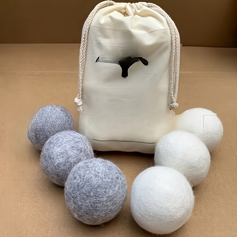 TEMU Gray And -- Dryer Balls -- High-quality Natural Drying Balls, Anti- Laundry Balls, Reusable In Various Sizes For Use With Dryers, Cleaning