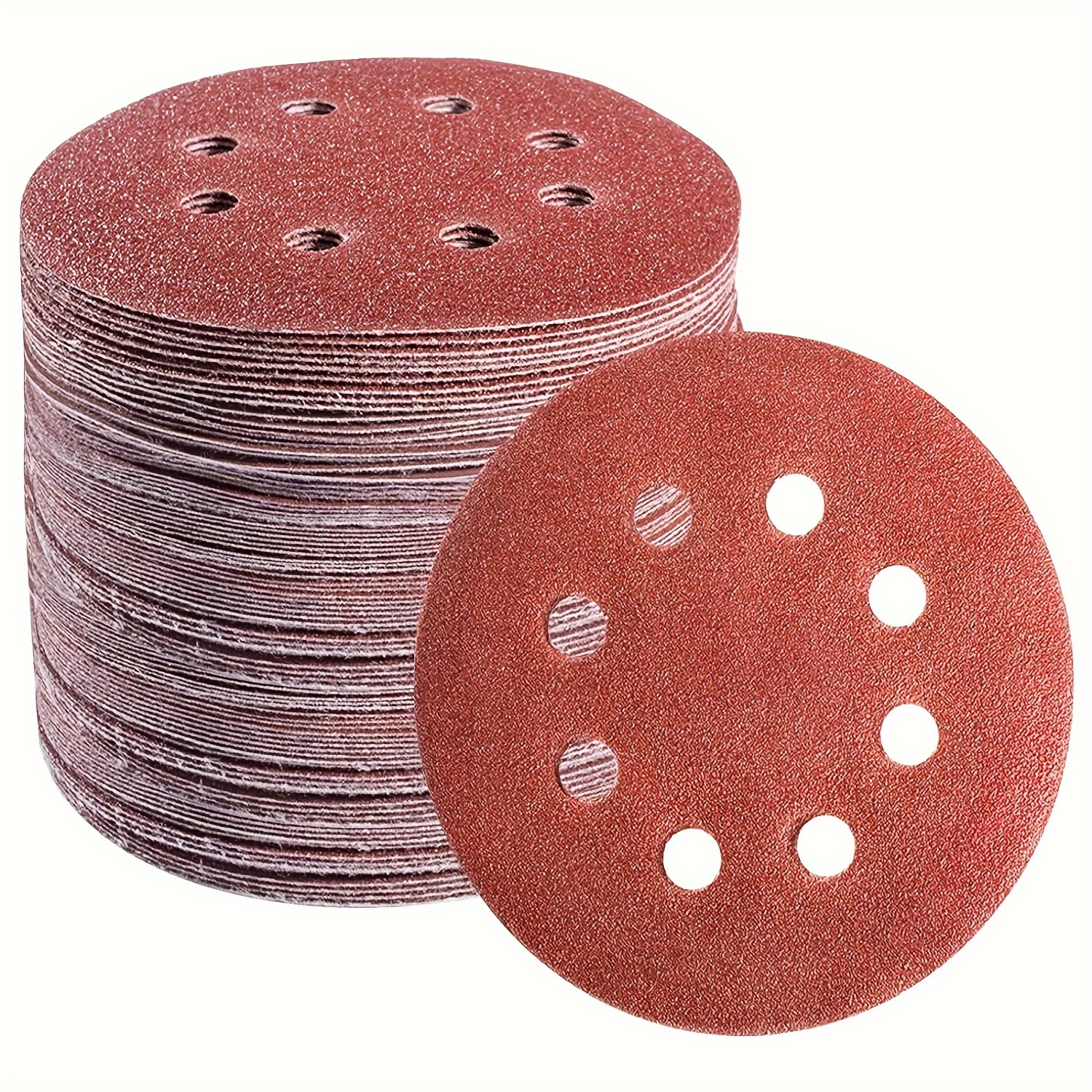 

50pcs 5" Hook And Loop Sanding Discs - 60, 120, 180, 240, 400 Grits For Random Orbital Sander | Aluminum Oxide Grinding & Finishing