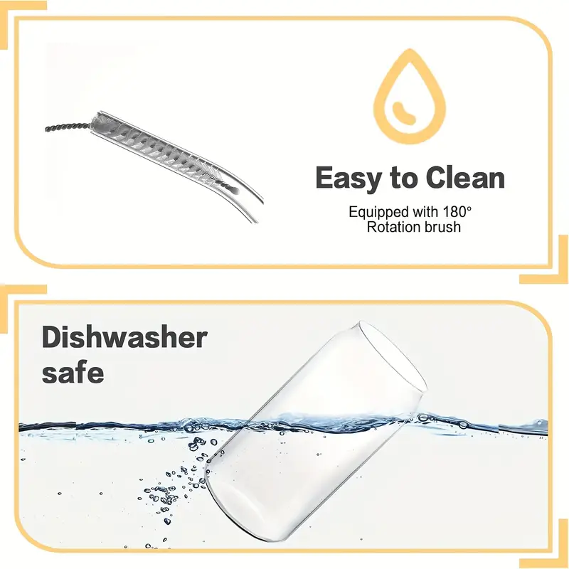 12pcs glass set 16oz with bamboo lid and glass straw canister shaped clear glass drink cups for smoothies boba tea whiskey and water in a cute non glass 4 cleaning brushes Product details 2