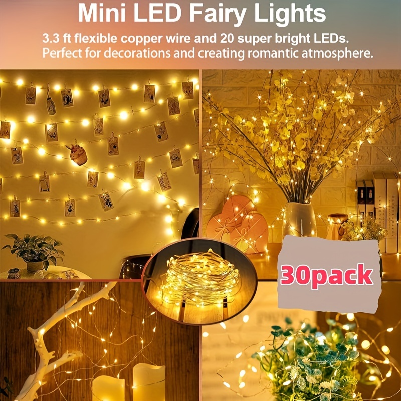 

30pcs Lights Battery Operated, , Festival Decorations Mason Jars Lights Crafting, Diy Decoration, Party (warm White)