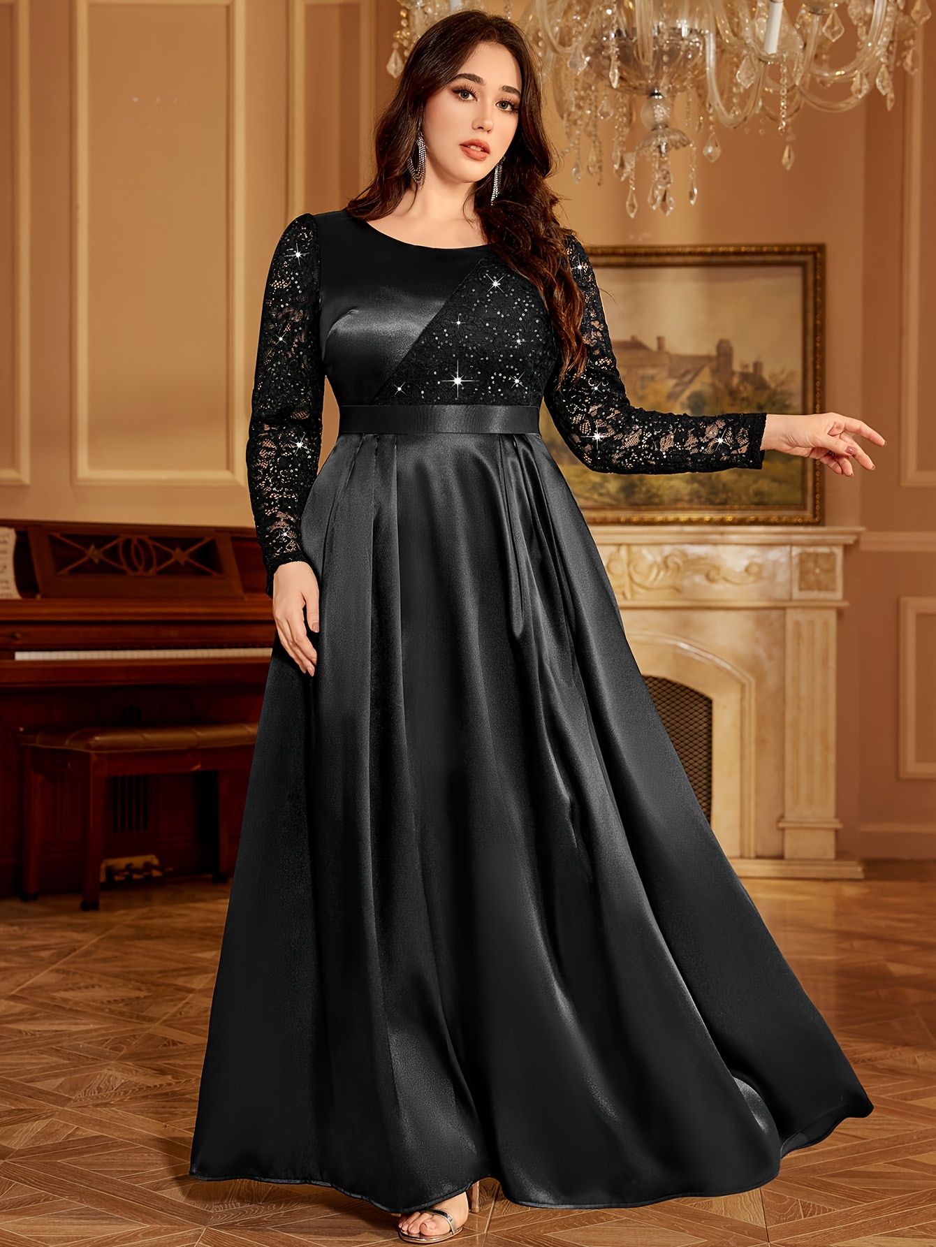 plus size womens elegant navy blue wedding dress formal Temu