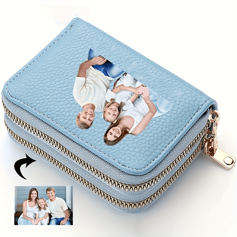 TEMU Custom Picture Photo Wallet New Multi-functional Card Holder Accordion Card Case Double Zipper Women's Wallet Large Capacity Multi-functional