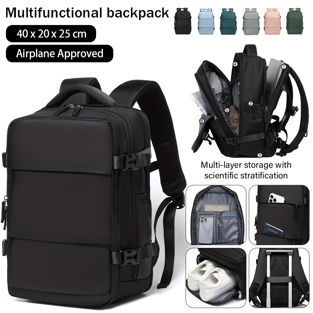 TEMU Women's Backpack, Lightweight Travel Bag, With Airline 40x20x25cm Carry-on Luggage Standard, Under-seat Backpack For Air Travel, 24l With