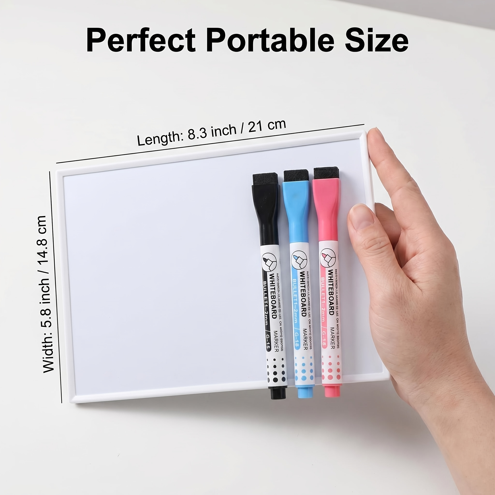 TEMU 4pcs Dry Erase Magnetic White Board Set, 1pc A5 Size Whiteboard With 3pcs Markers, Portable Small Whiteboard Set For Drawing, Office, Home