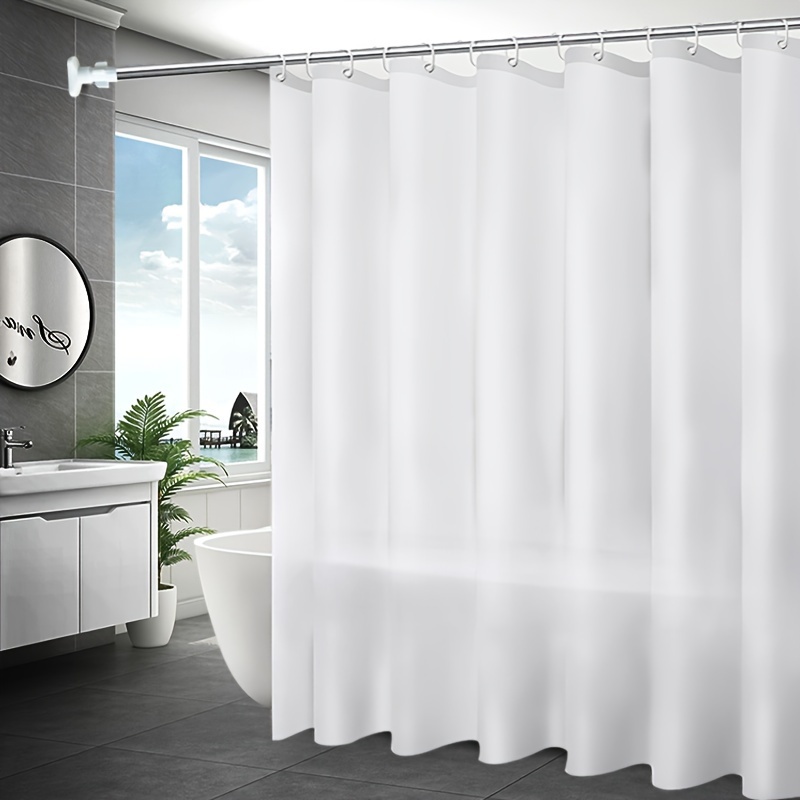 

Shower Curtain - Waterproof Lined Peva Shower Curtain, Soft Cloth, Hotel Quality, Shower Curtain Lined, Light Weight, Machine Washable - Standard Size 71x71, White