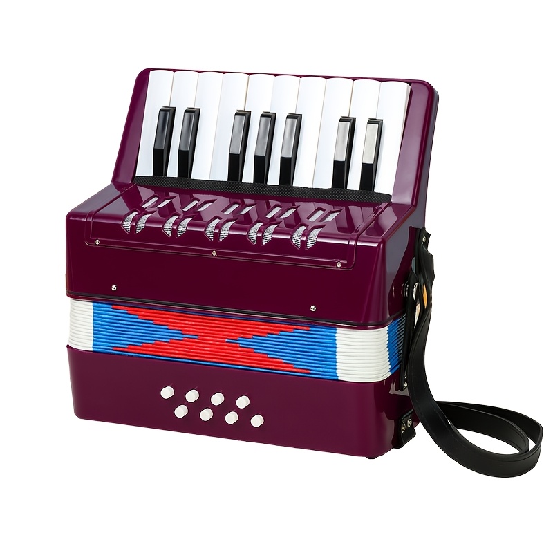 17 key vintage accordion with colorful bellows a stage performance instrument professional multi style practice accordion