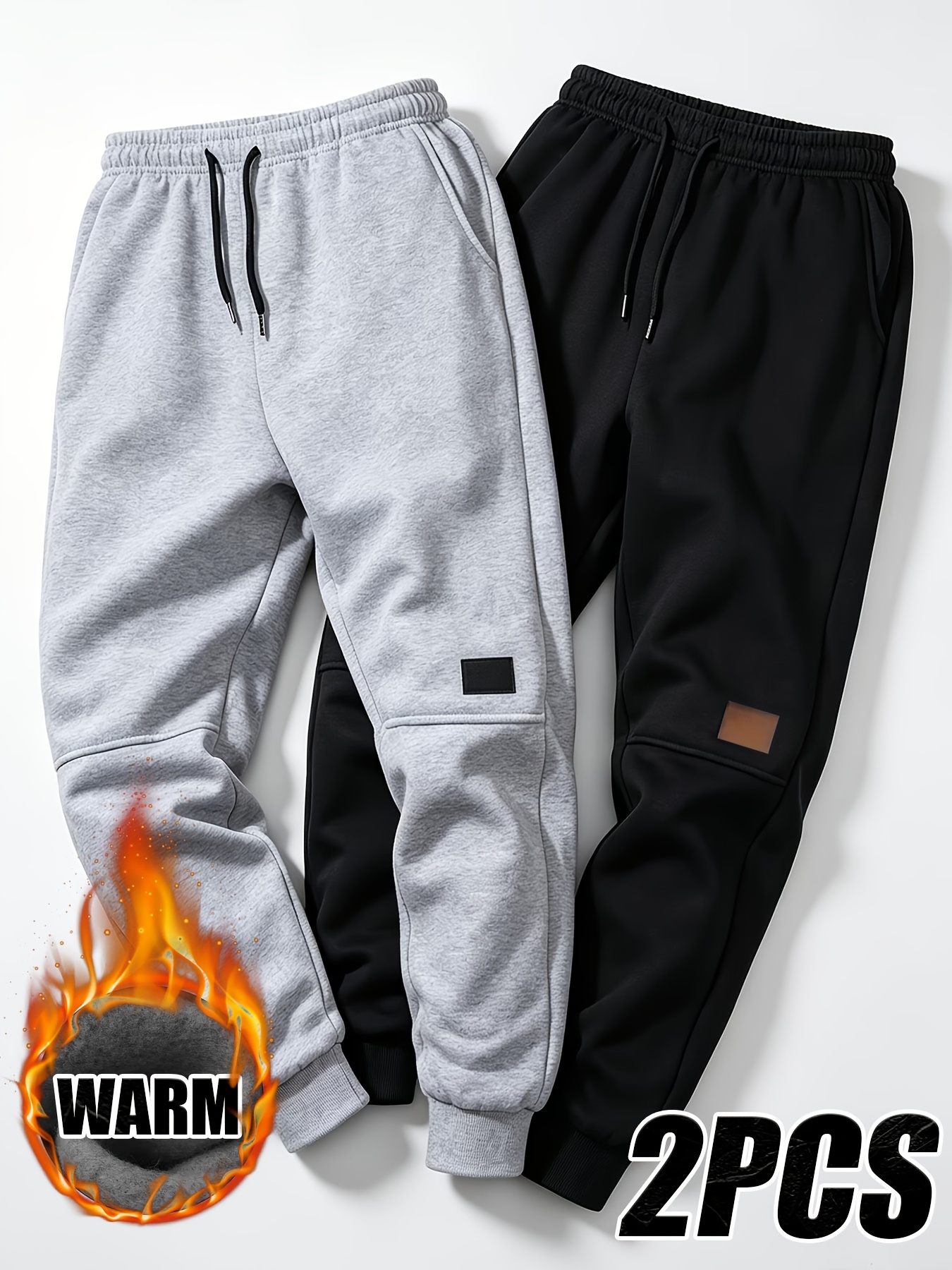 2pcs Unisex Fashionable Sports Jogger Sweatpants with Comfortable Fabric, Dual Side Pockets, and Elastic Drawstring Wais