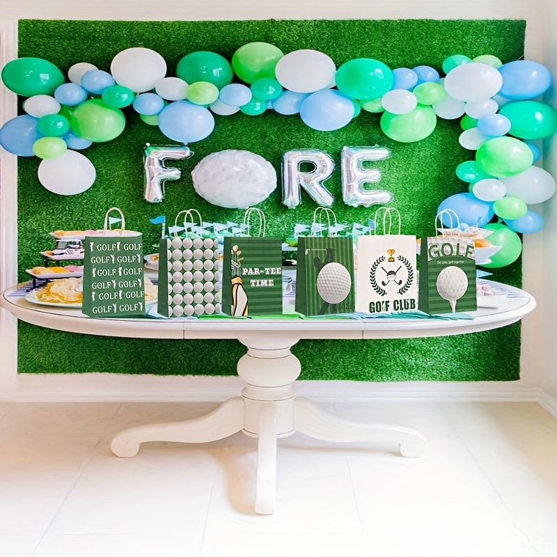 Image of 12 Pcs Supplies Bags - Golf Birthday Party Goody - Golf Paper Bags - Party Decorations - Golf Theme - Colors - Paper Material
