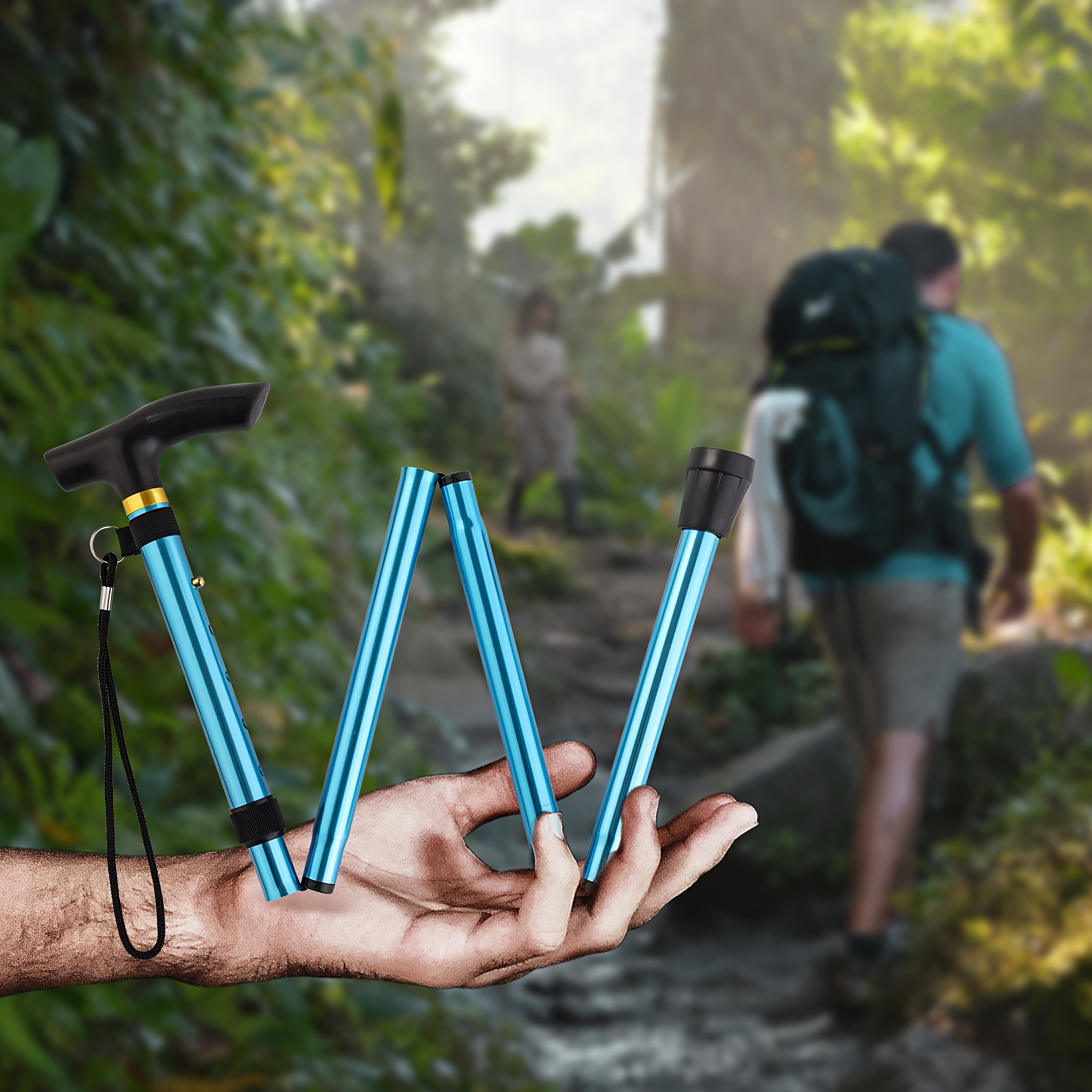 1pc Folding Hiking Pole Portable Ultra Light Aluminum Alloy Five Section  Walking Stick Suitable For Outdoor Camping Hiking Trekking - Sports &  Outdoors - Temu