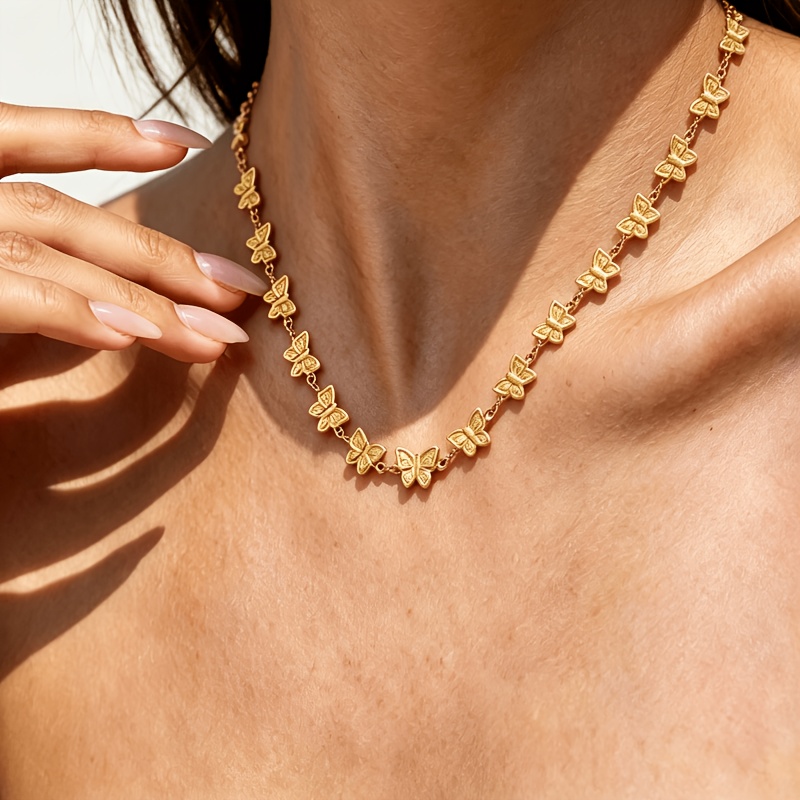18K Golden Plated Multi-Layer Butterfly Necklace — Elegant Gift