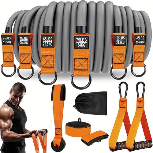 bandes de , bandes dexercice lourdes avec poignées, bandes de fitness pour lentraînement, bandes dentraînement pour hommes, ensemble de bandes de poids pour lentraînement musculaire, force, minceur, yoga, équipement de gym à domicile