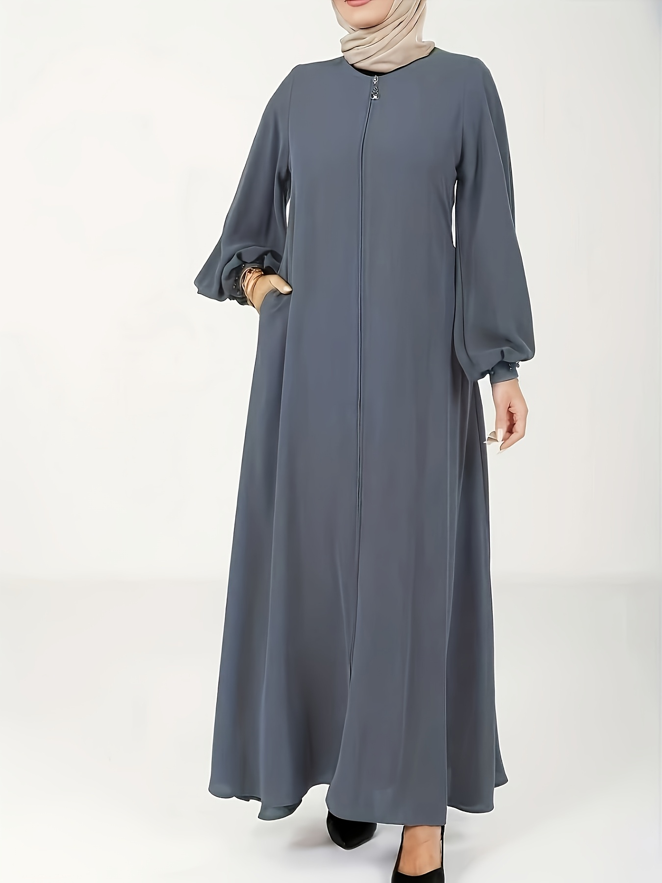 womens elegant middle eastern abaya dress long sleeve - Temu Oman