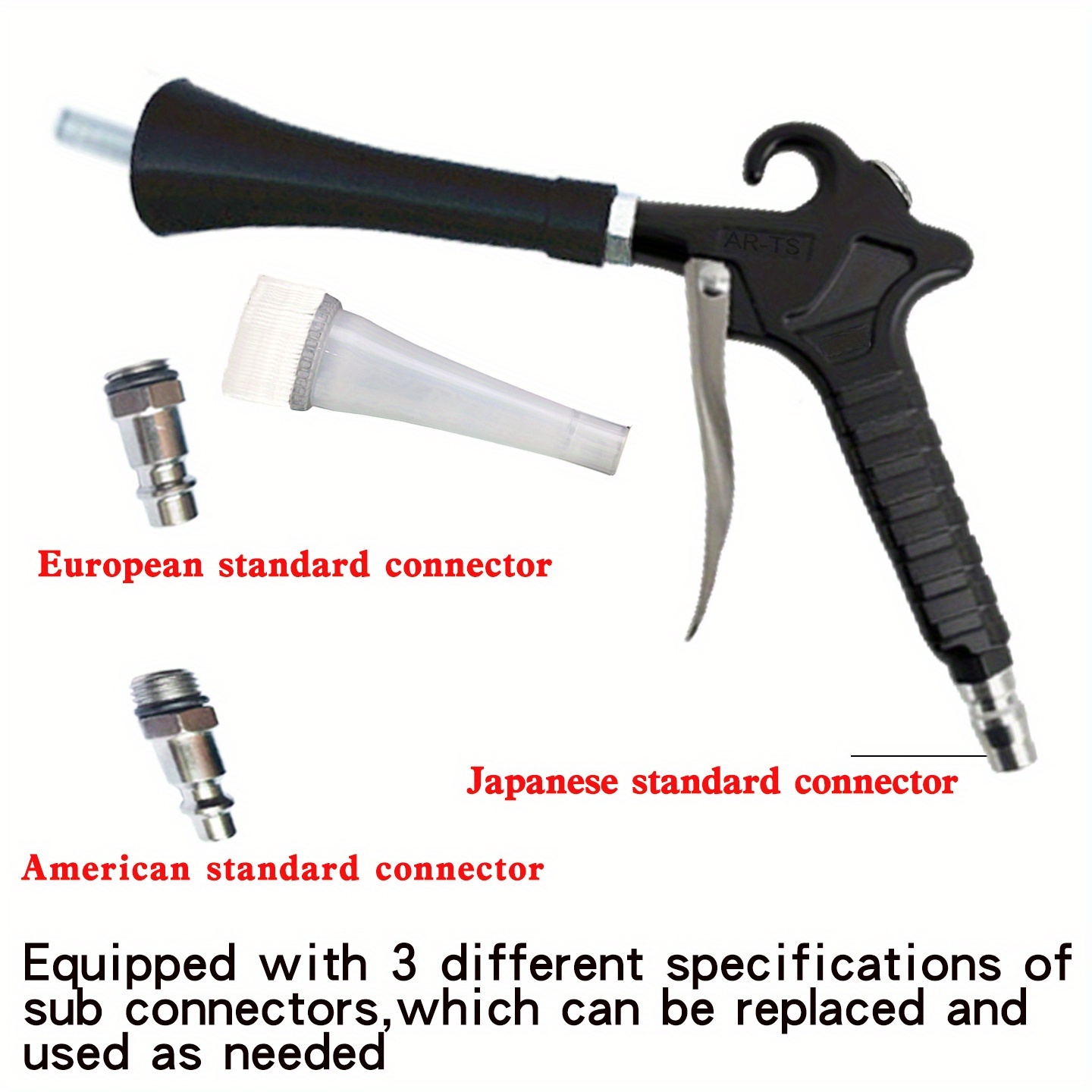 TEMU High-pressure Pneumatic Car Interior Dust Blower With Brush Head For Cleaning, Dust Blowing, And Crevice Cleaning