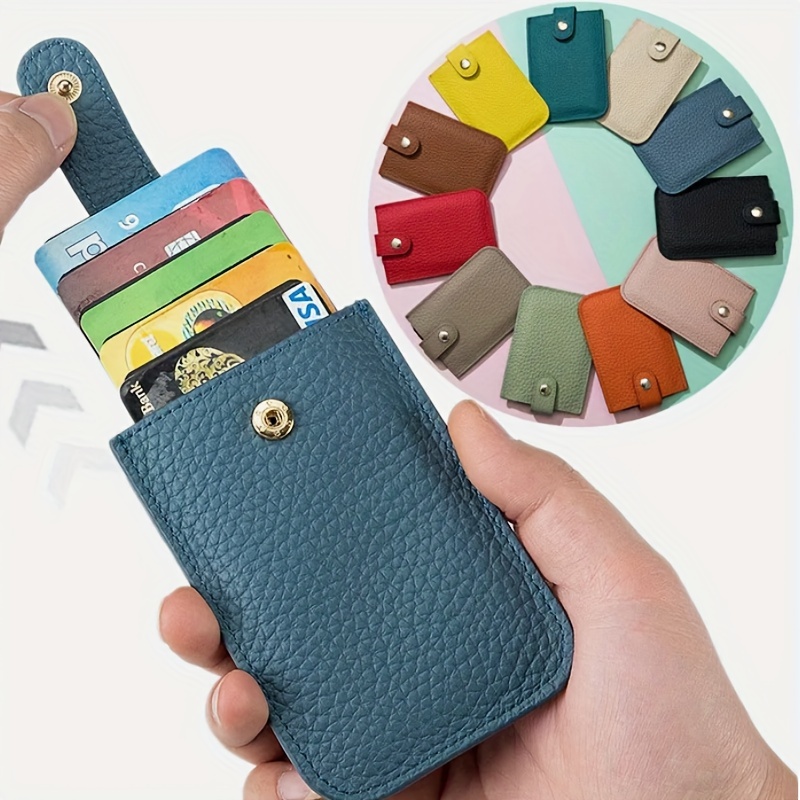 

Slim Rfid Blocking Genuine Leather Wallet Pull-out Card Organizer, Credit Card Holder, Front Pocket Purse For Women