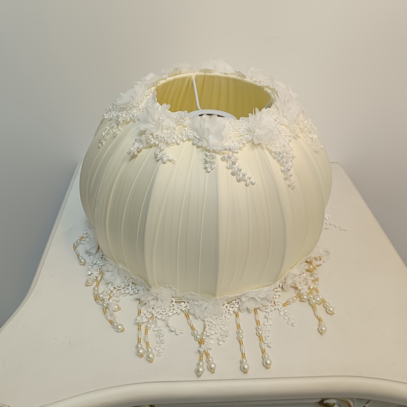elegant cream and golden   chandelier shade with handcrafted rosette pendants modern   for   hanging lamp settings   accessory     details 12