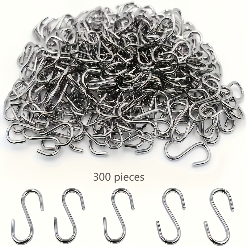 Image of 200/300pcs, 14mm Silvery Mini Stainless Steel Hooks, Mini Metal S-hook Hangers For Christmas Decorations, Diy Crafts, Hanging Jewelry, , Tags, Etc