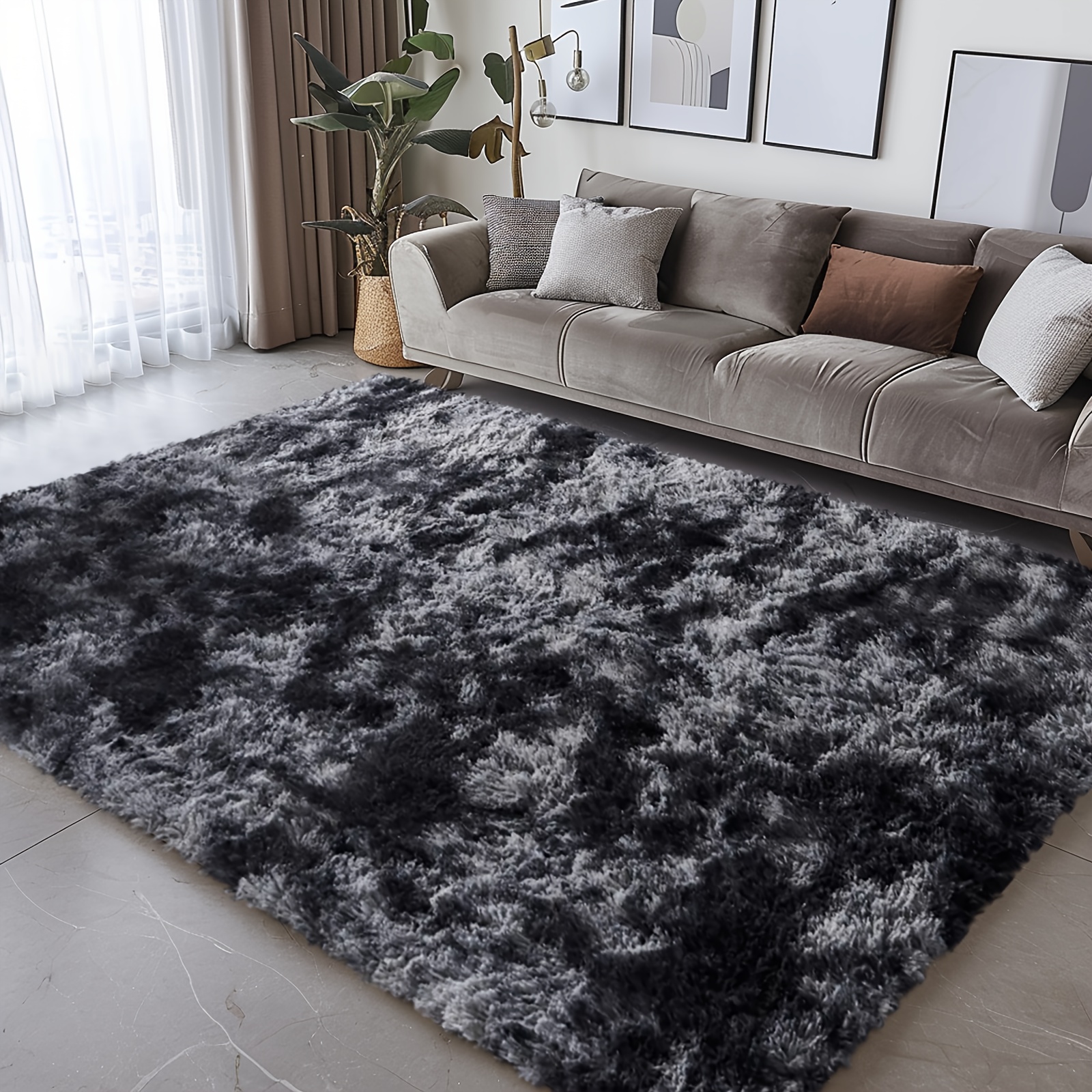 

1pc Super Soft Thickened Fluffy Area Carpet Rug For Living Room, Soft Shag Area Rug Plush Indoor Carpets For Bedroom, Fluffy Faux Fur Rug For Room Home Decor