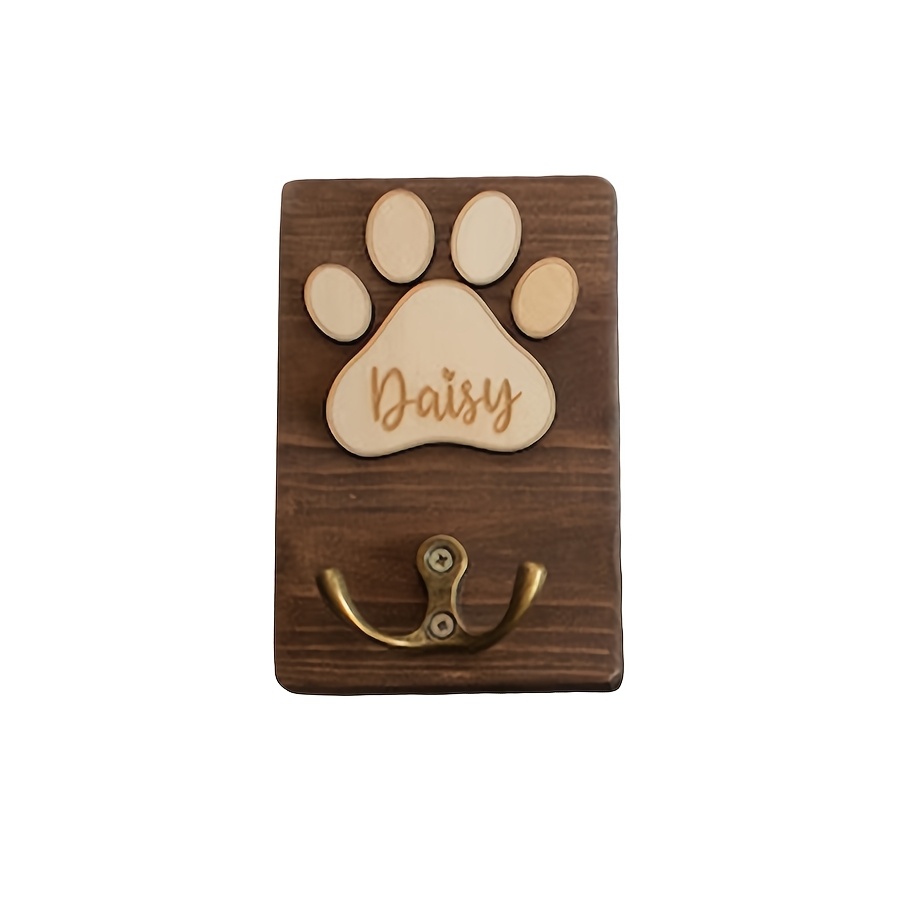 TEMU [customization] Personalized Dog Paw Hanger Wooden Coat Rack, Handmade Entrance Hook Decor, Custom Dog Paw Hook Ornament, Meaningful Pet Hook,