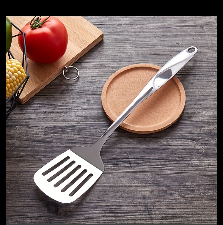 6pcs stainless steel kitchen utensil set polished   cooking tools including spatula ladle slotted serving spoons ideal for non stick pots pans details 4