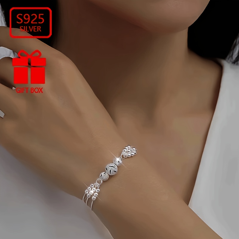 

Bracelet tendance pour femme en argent sterling 925 Vana, style élégant et simple à 3 couches, , convient aux fêtes et aux vacances, à toute l'année.