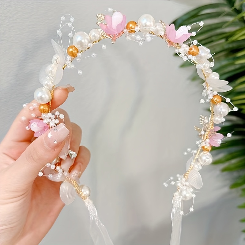 1pc Girl Flower Crown Headband Hair Accessory Suitable For Wearing With Fairy Dresses During .