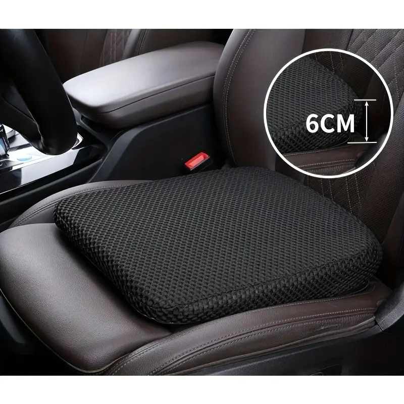 breathable polyester fiber car seat cushion thick height pad with anti slip design vehicles ergonomic support for long drives vehicle seating woven texture premium material daily details 7